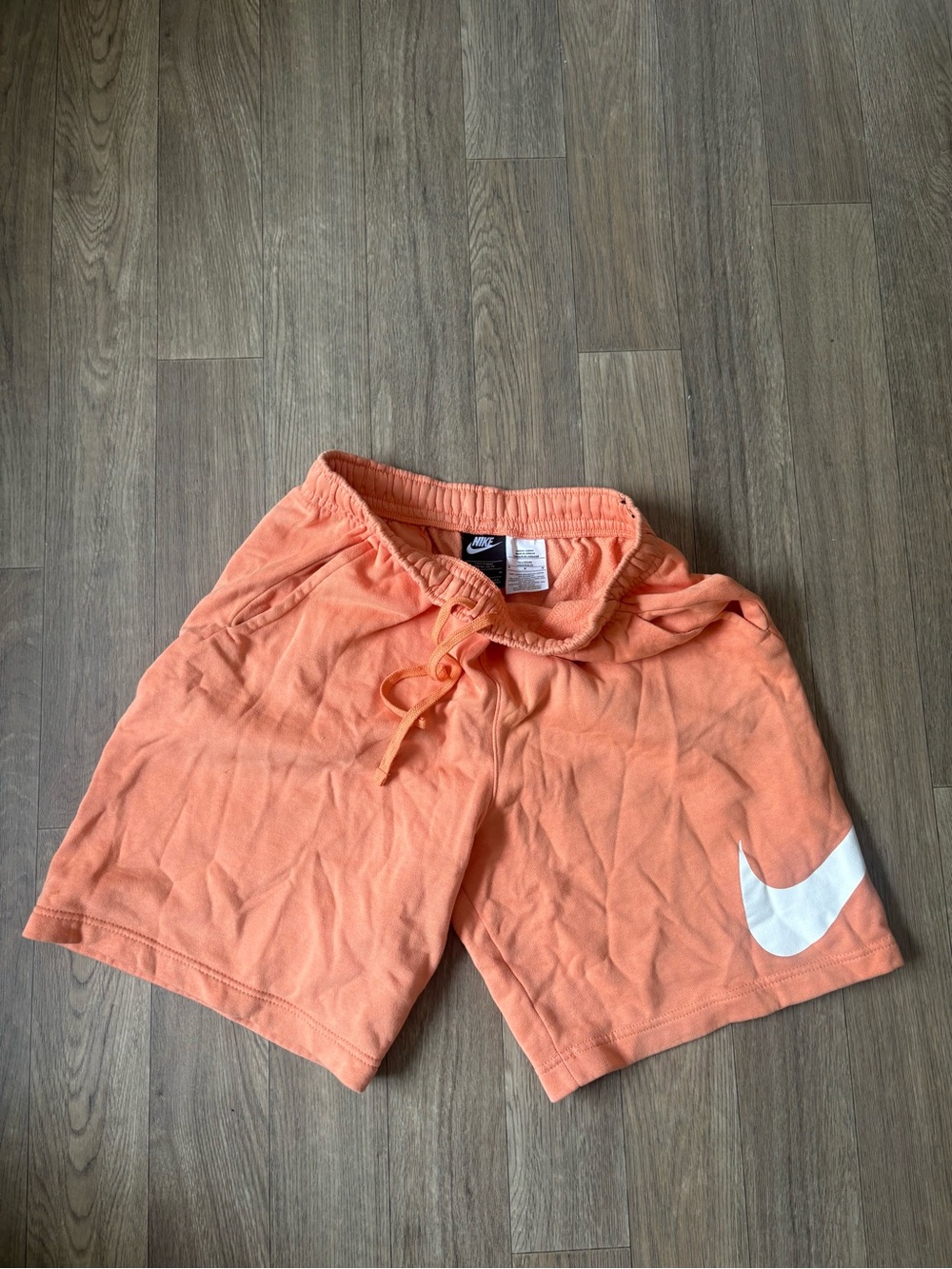 Nike - Orange Athletic Shorts with Drawstring Waist